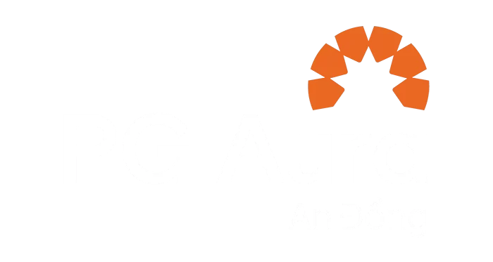 Logo PG Aura An Đồng màu trắng