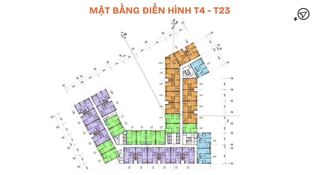 Mặt bằng tầng điển hình 4-23 dự án PG Aura An Đồng